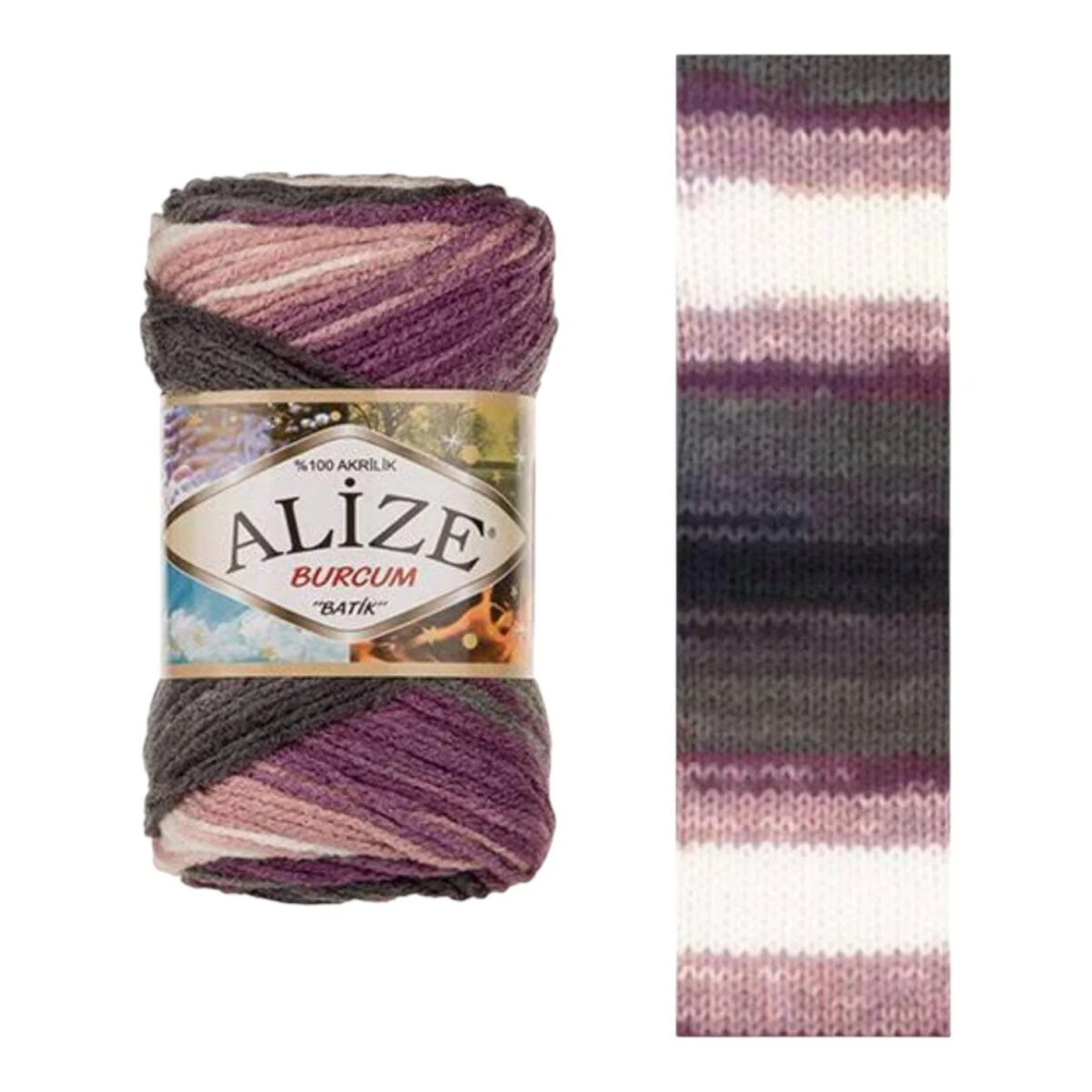 Alize Burcum Batik Yarn – 100% Acrylic, 100g Skein, 210m - Image 9