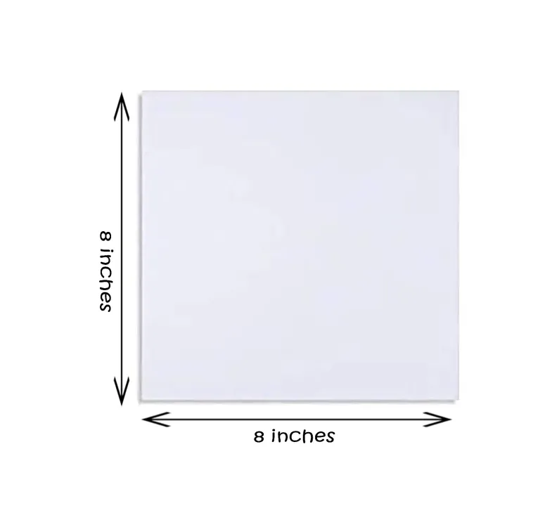8x8 inches square
