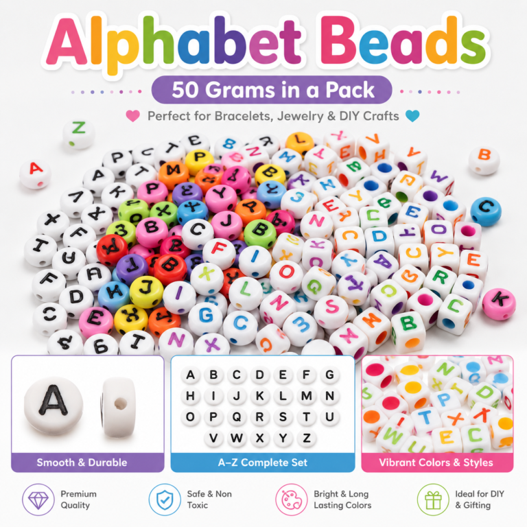 Alphabet Beads for Bracelets (50g Pack)