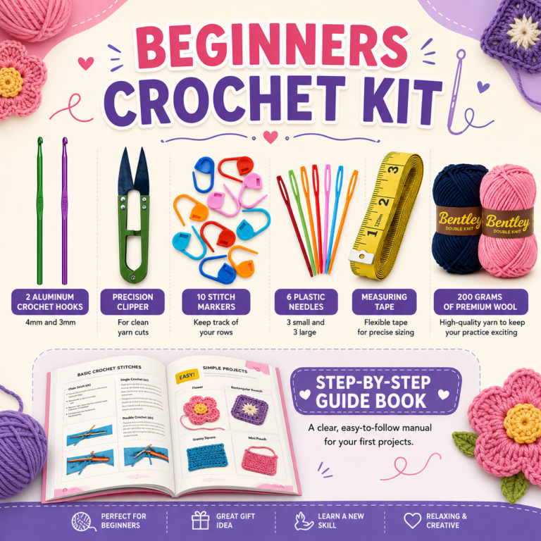 Beginner Crochet Kit with Guide Book