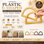 Premium Plastic D-Shaped Bag Handles (Set of 2)
