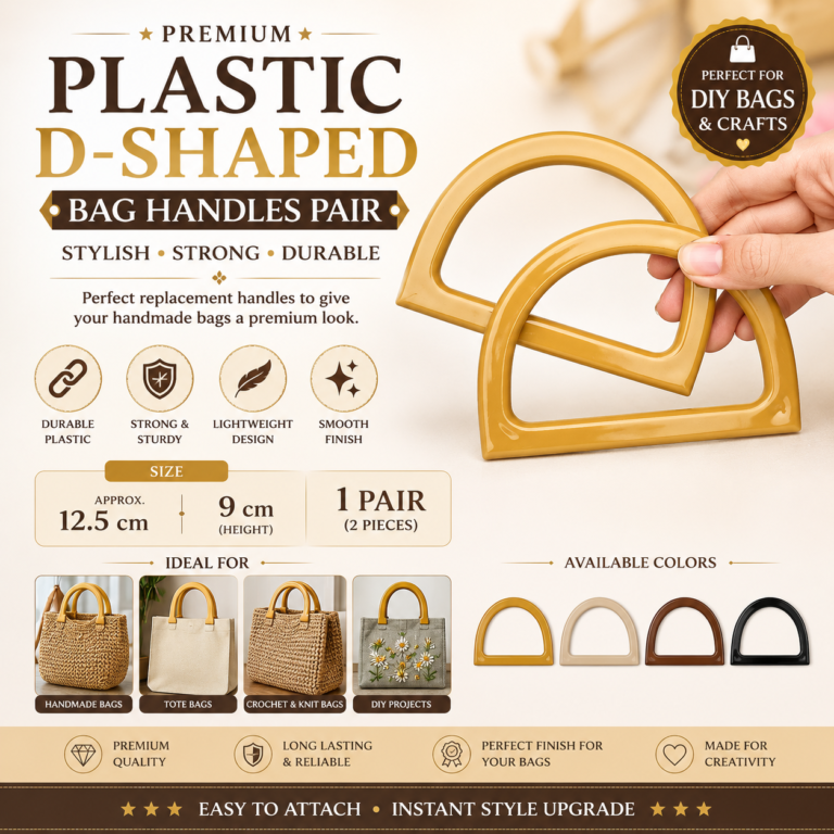 Premium Plastic D-Shaped Bag Handles (Set of 2)