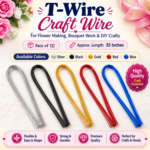 T-Wire Craft Wire for Flower Making (10 Pcs)