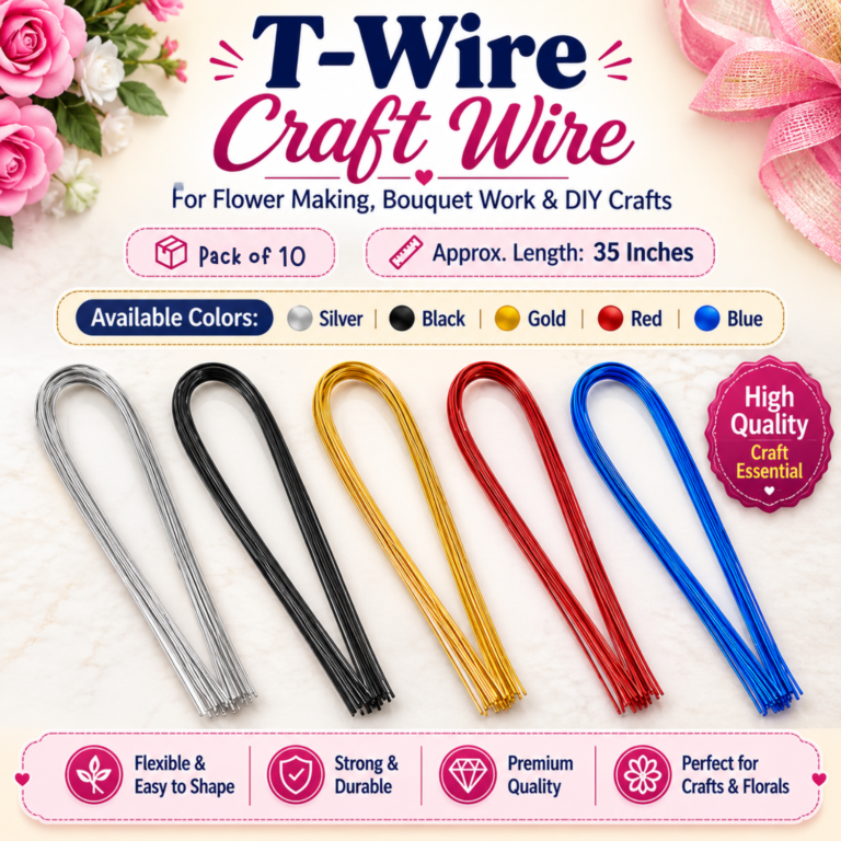 T-Wire Craft Wire for Flower Making (10 Pcs)