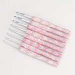 Floral Cushioned Stainless Steel Crochet Hook Set (8 Pcs, 2.5–6.0mm)