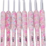 Floral Cushioned Stainless Steel Crochet Hook Set (8 Pcs, 2.5–6.0mm)