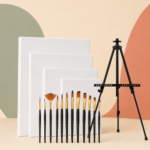 Canvas Brush Easel Set